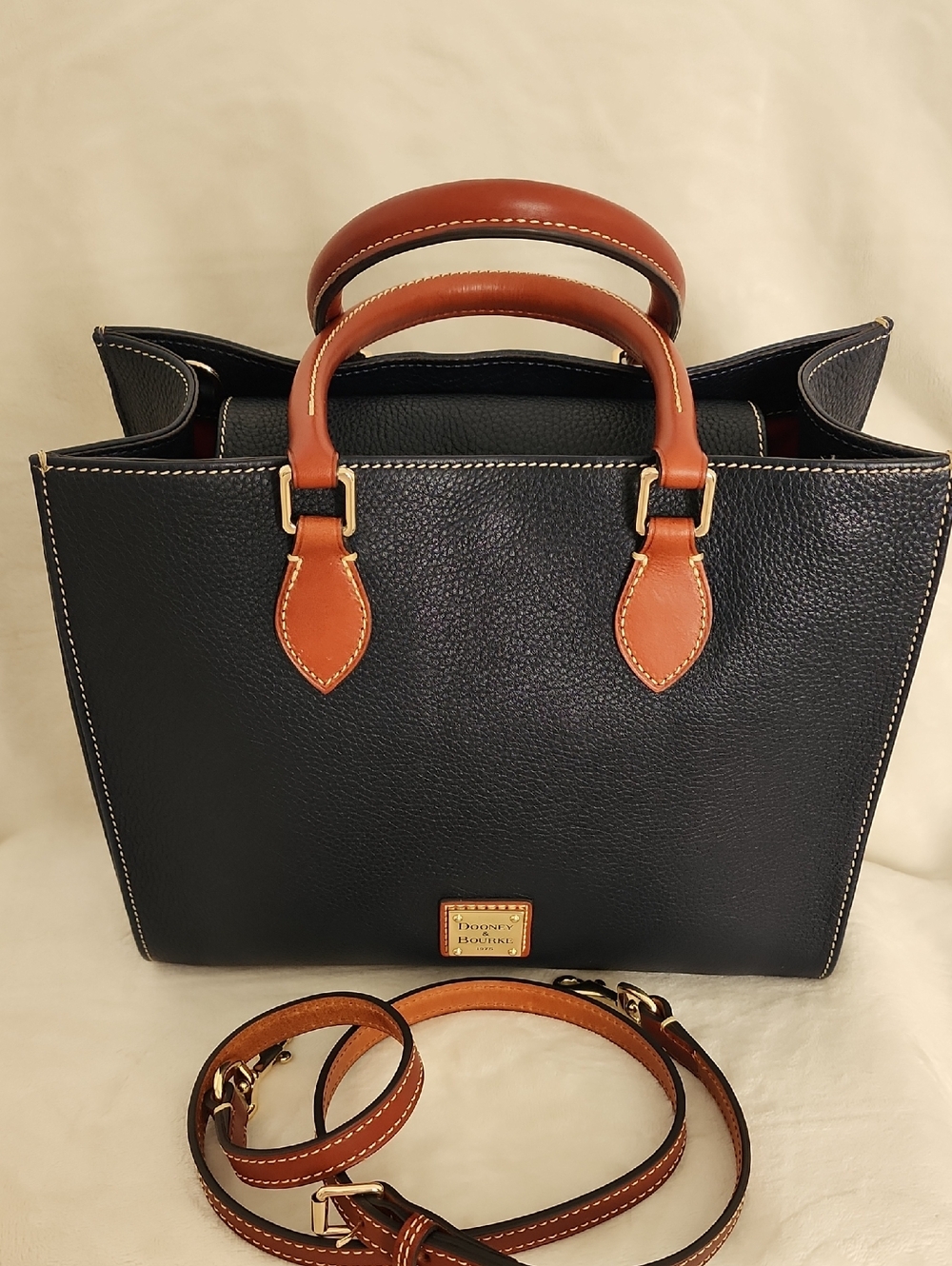 Dooney & Bourke Midnight Blue Pebble Grain Janine Satchtel